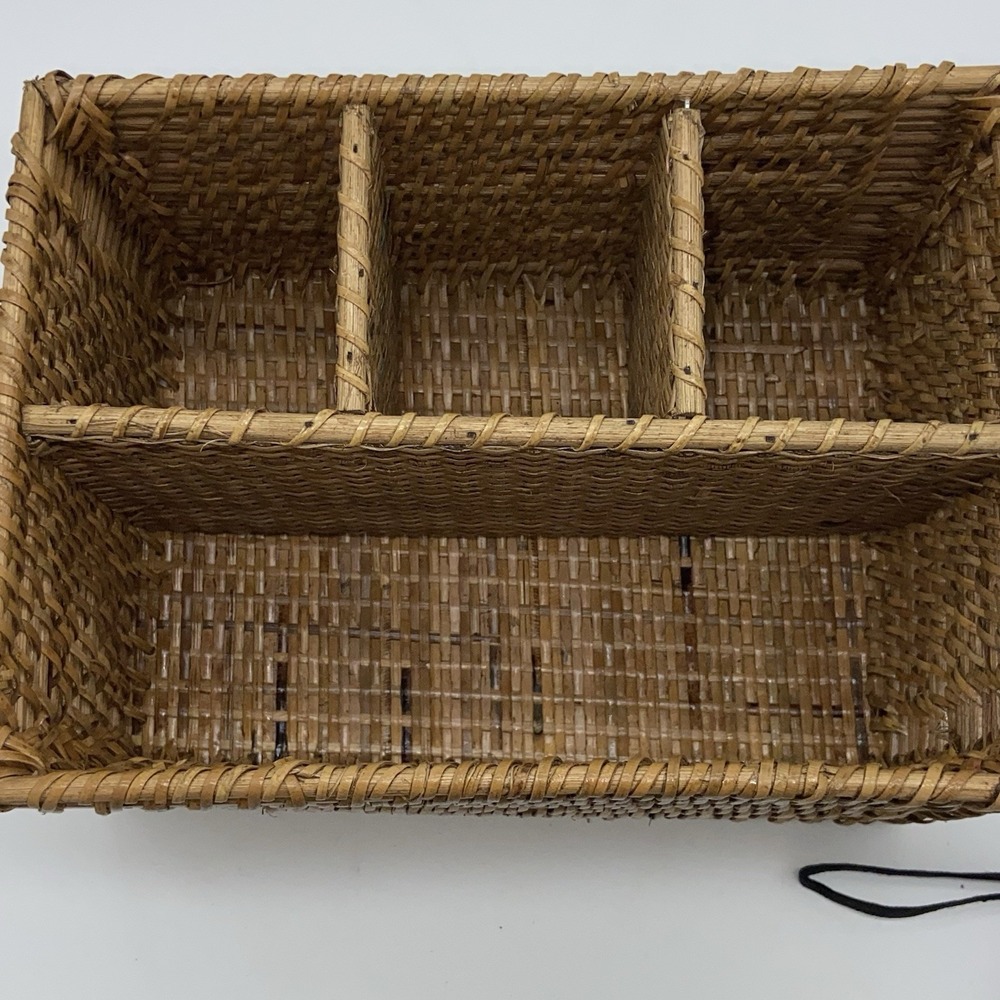 Utensil‎ Holder Rattan Paper Plates Forks Spoons Knives Camping Picnic EUC - Picture 3 of 10